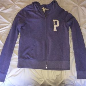 PINK Purple Zip Up Hoodie (S)